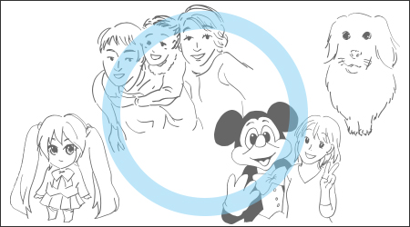 家族、ペット、オリジナルイラスト