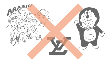 有名人やロゴ、キャラクター